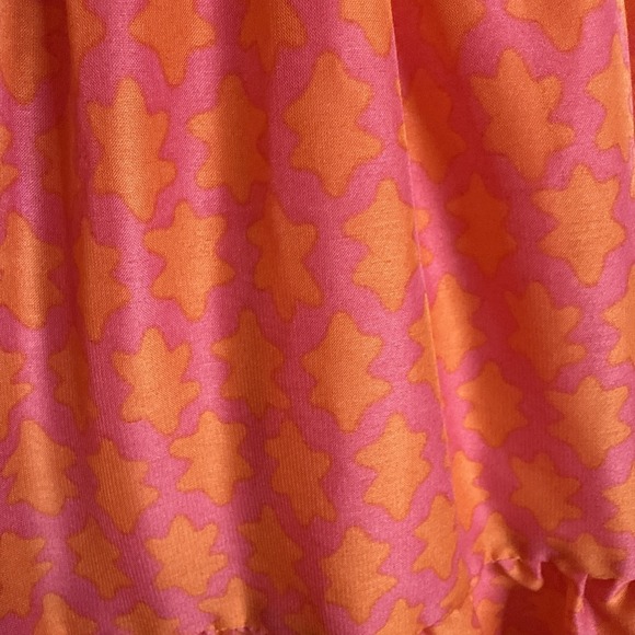 J. Marie Dress Women's Small Pink Coral Mini Tiered Ruffled Smocked Stars Party - Picture 7 of 9